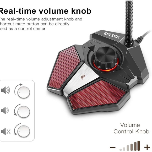ZELIER USB Computer Microphone, PC Mic with Volume Control,Mute Button&LED Indic - Picture 4 of 10